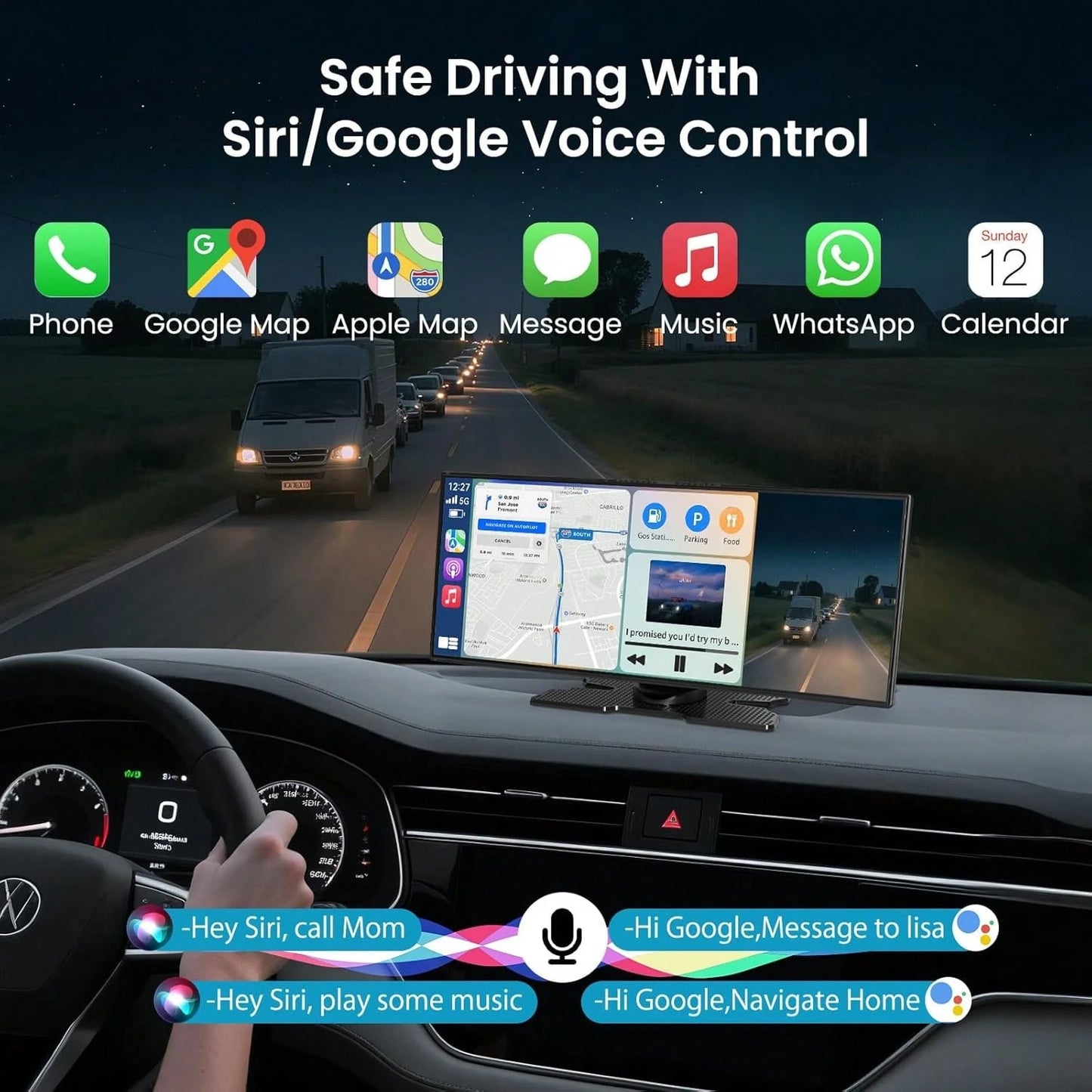11.5INCH Double Din Car Stereo Wireless CarPlay Wireless Android Auto, Android 2+64G Touchscreen Car Radio Head Unit With Bluetooth 4.0, DSP, WiFi, HDCamera, Haudio