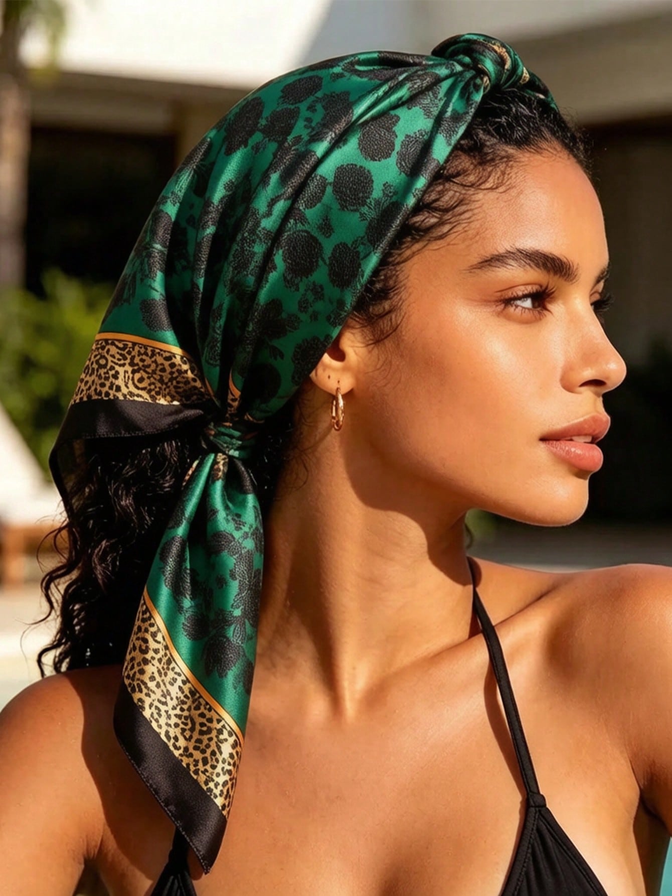1pc All-Season Square Scarf New Style Luxury Soft Silk Scarf Women's Square Scarf Popular Print Shawl Fashion 35.43inch Headscarf 90*90cm Floral Silk Scarf Casual Polyester Fiber
