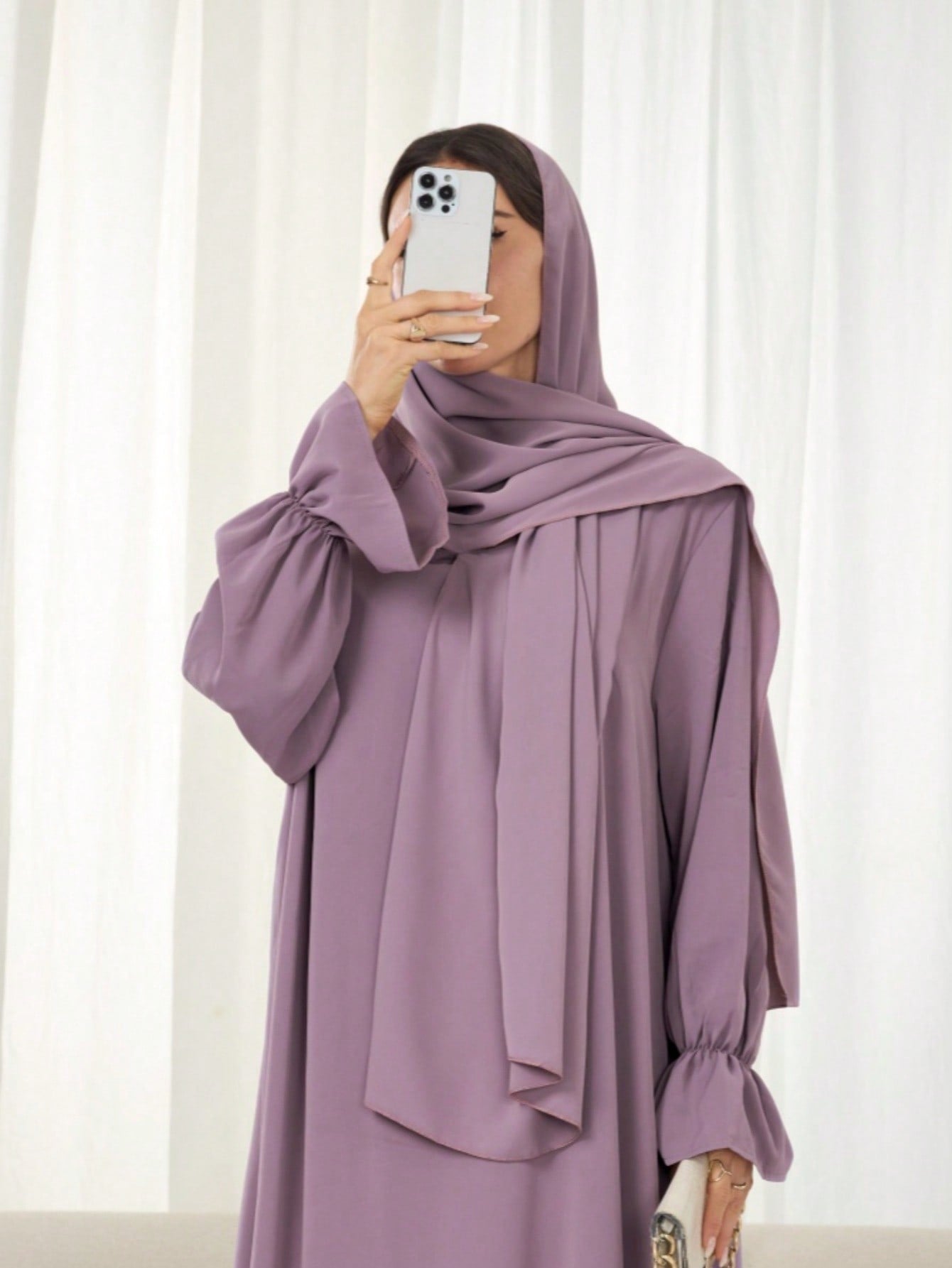 1pc Nida Fabric Scarf Abaya Khimar, Suitable For Women's Daily Wear And Prayer, Applicable For All Seasons