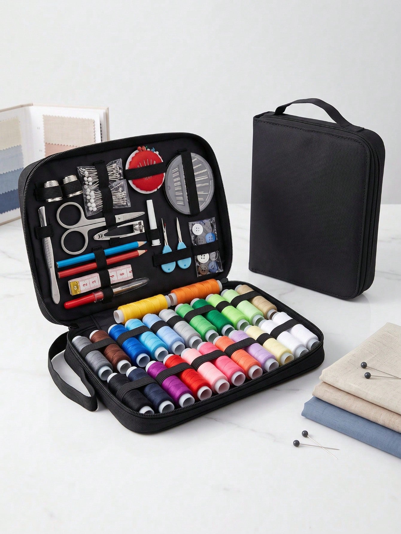 1pc Portable Sewing Kit Household Sewing Tools 10pcs/Set Thread Box Patching Needle Threader Hand Stitching Supplies Valentine DAY, Valentines Wedding, Birthday