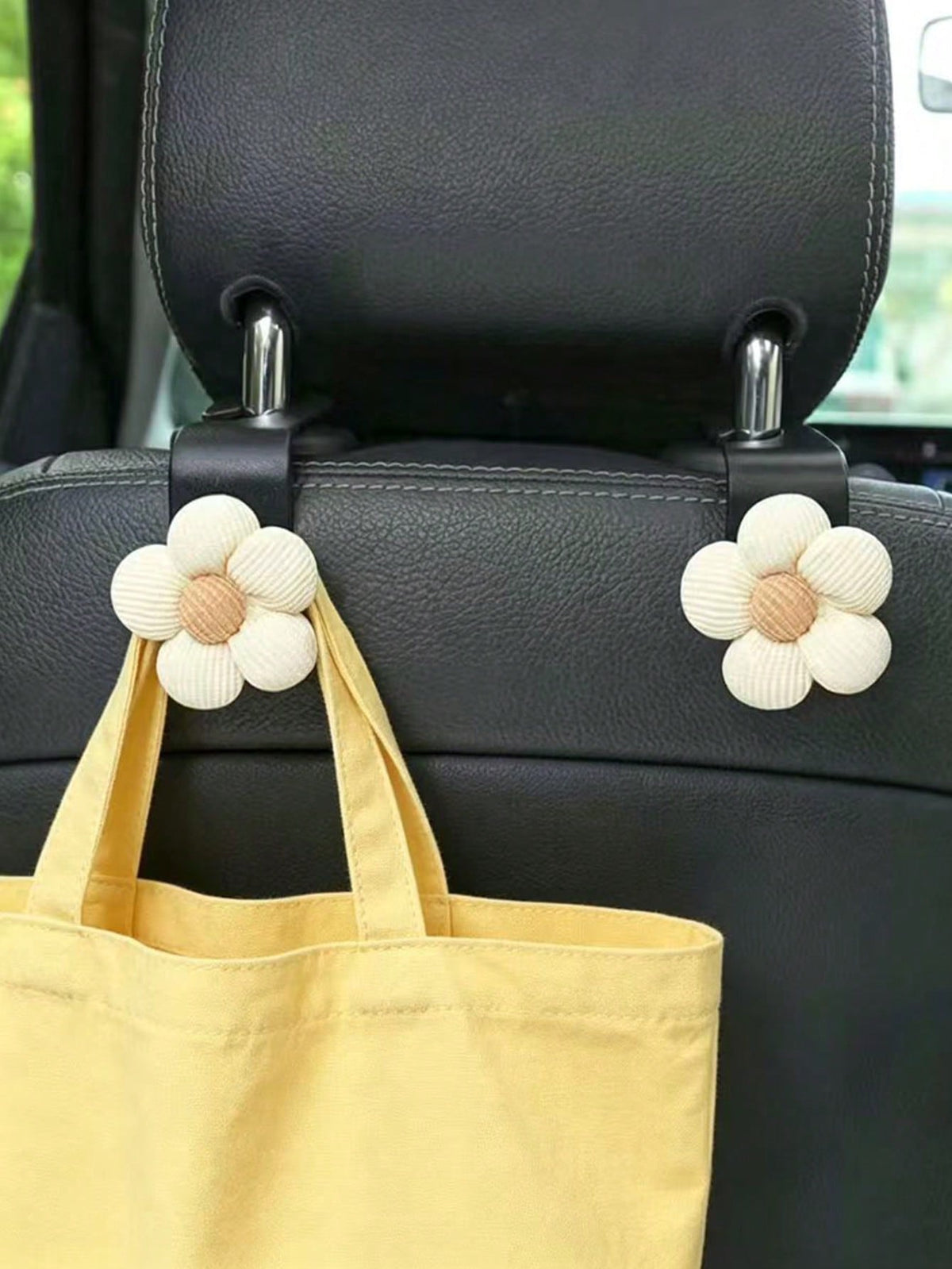 2pcs Car Small Flower Hooks, Multi-Functional Car Seat Back Storage Hooks, Car Decoration Accessories