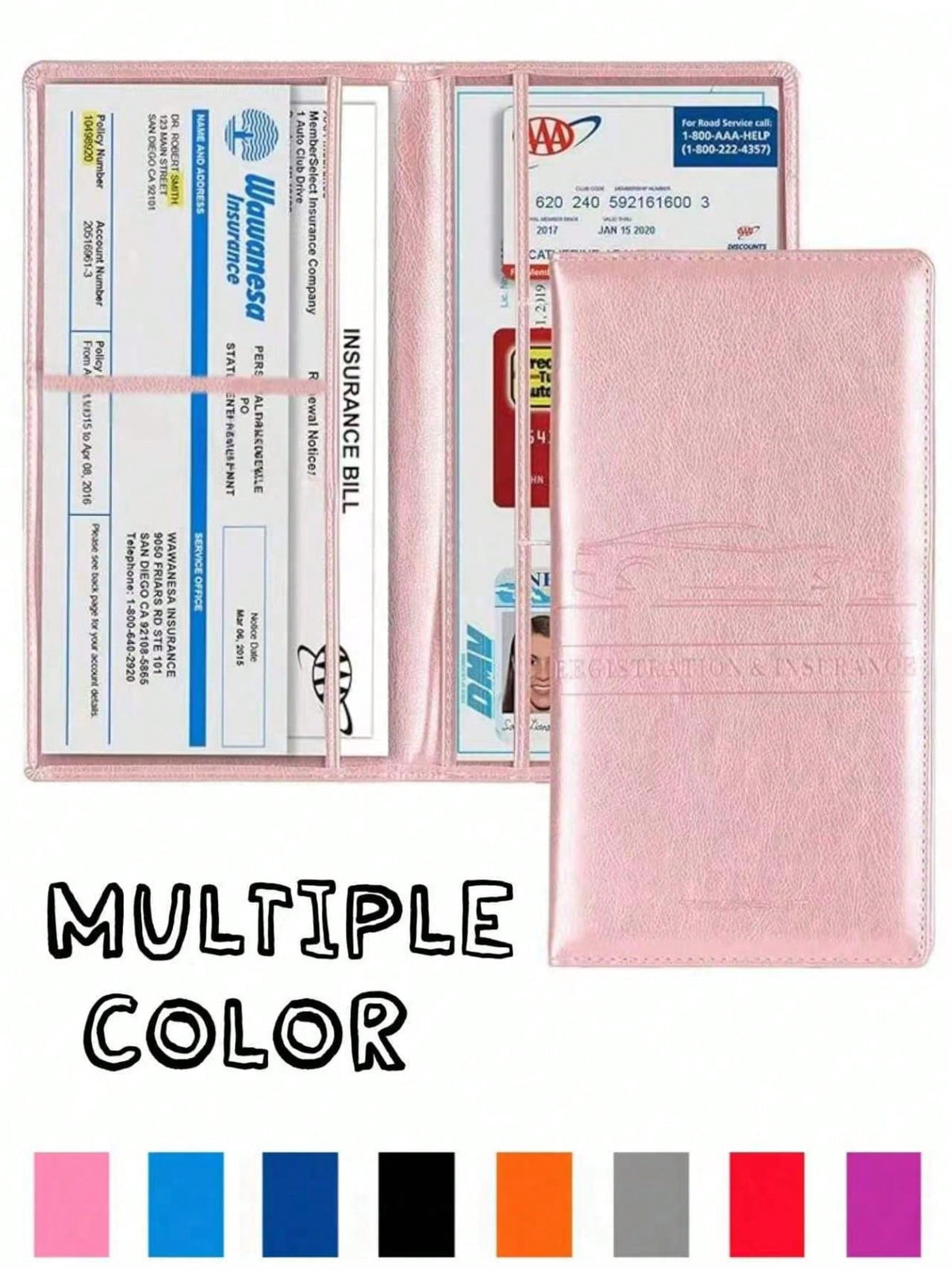 Car Registration & Insurance Document Organizer- Vehicle Glove Box Storage Box, Car/Truck Storage Compartment Accessory Box, Used For Storing Important Documents, Driver's License, Cards, Car Accesso
