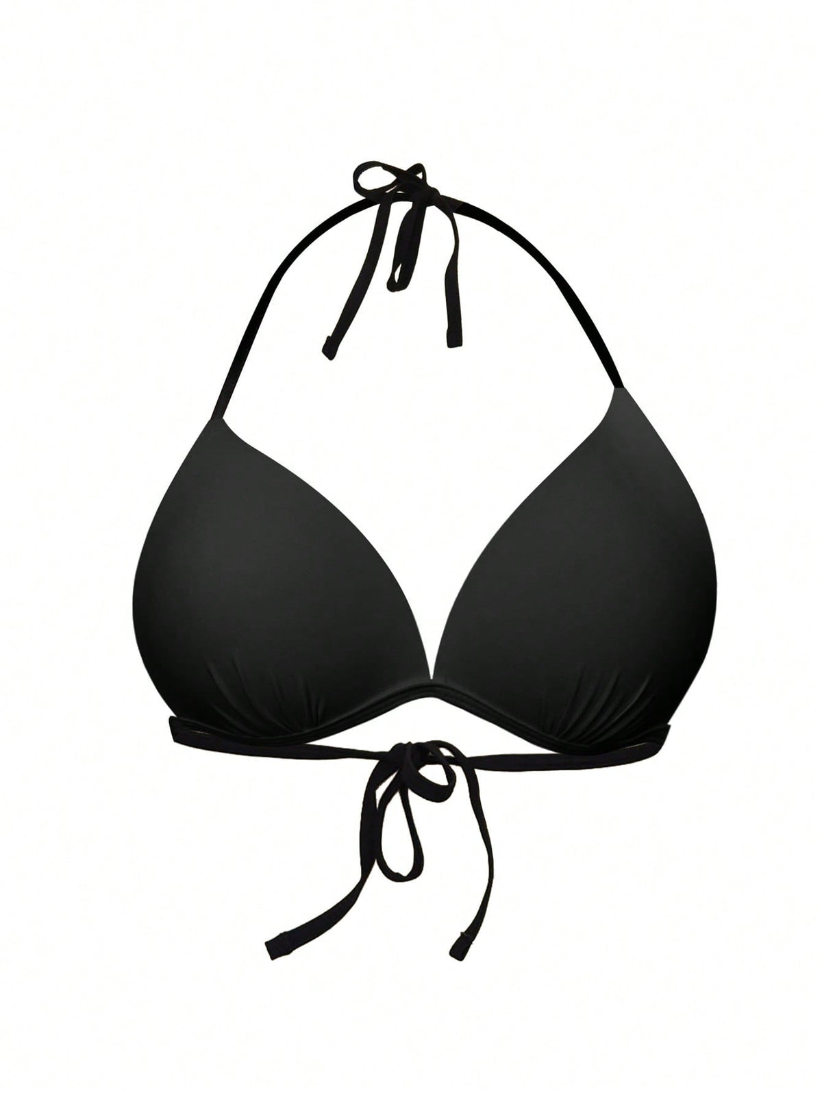 New Solid Color Stylish Women's Sexy Bikini Top, Summer Beach Vacation Black