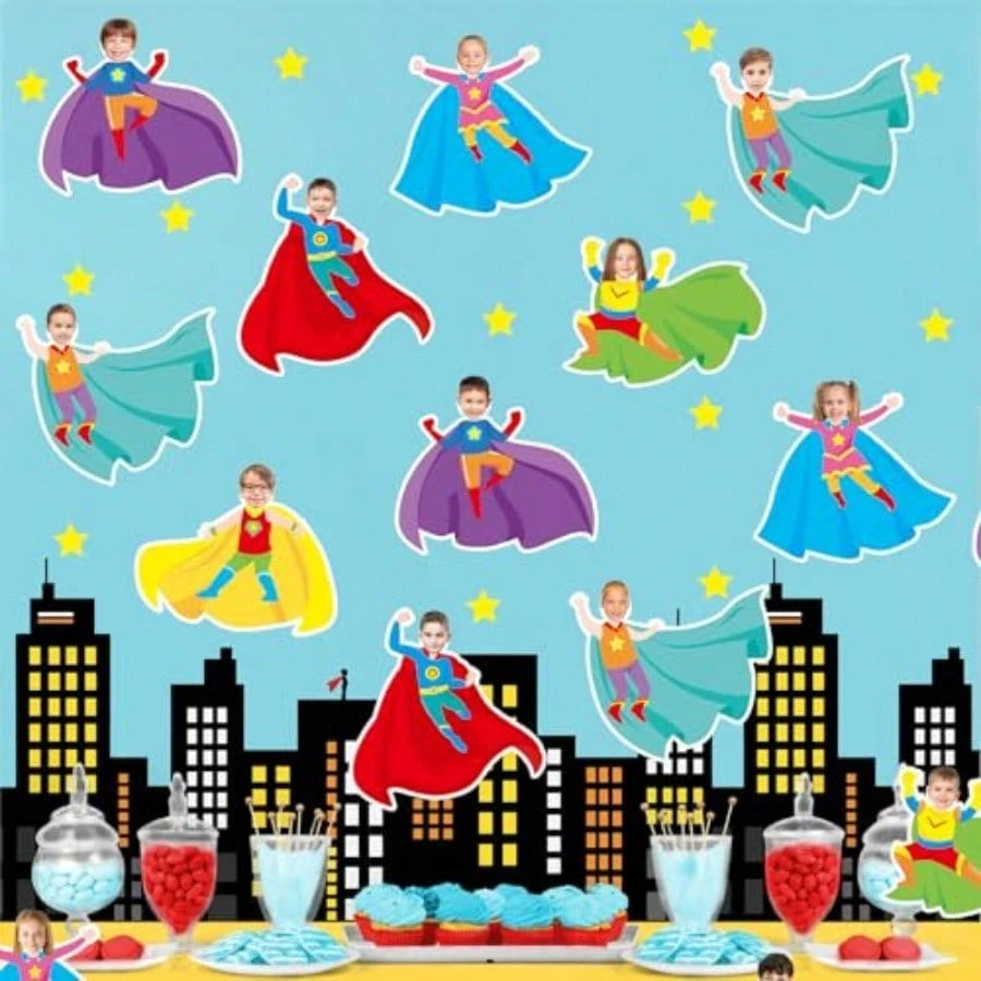 Pack Of 36 Super Theme Hero Cutouts Back To School Birthday Cut-Outs Classroom Decor DIY Craft Photo Wall Super Theme