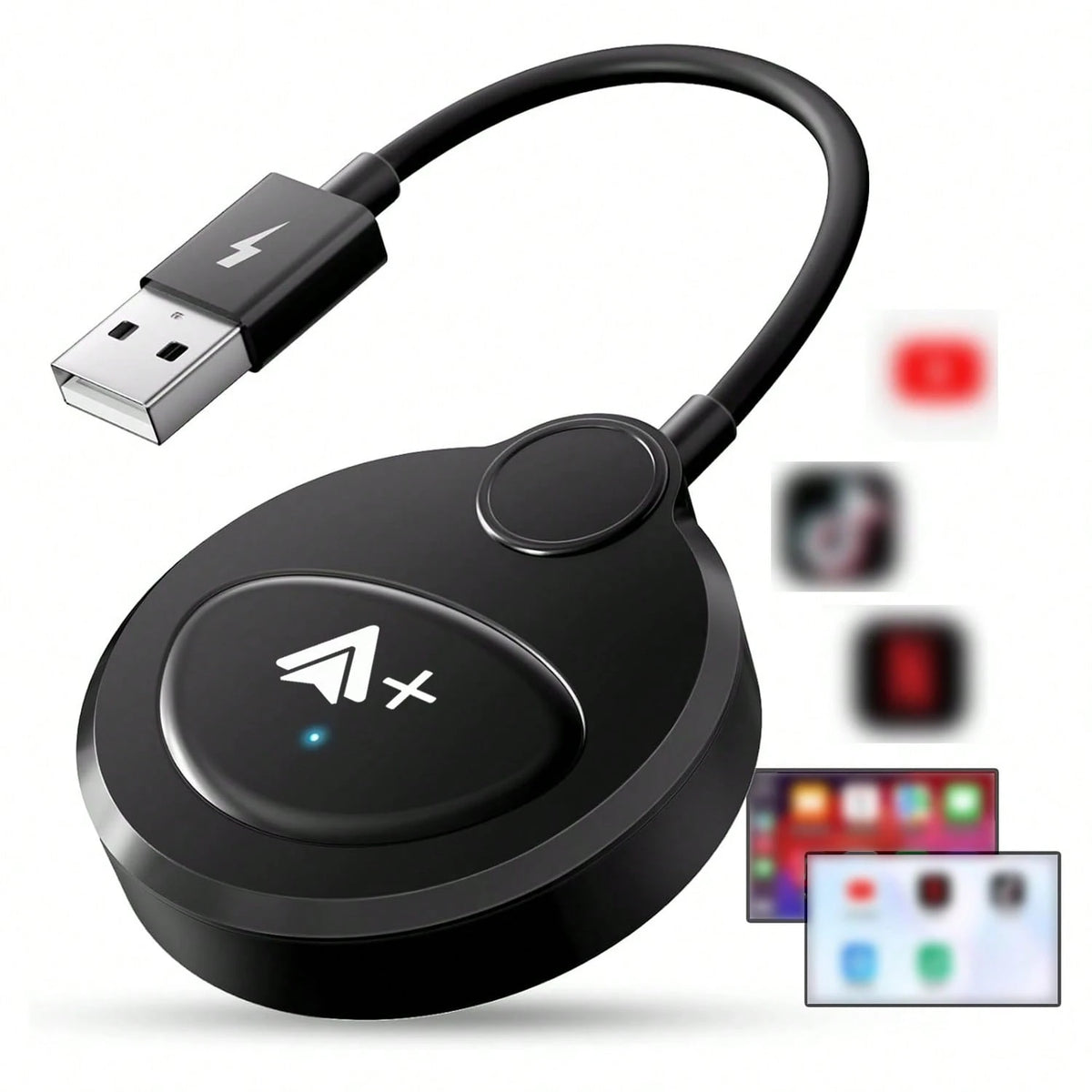 Portable Android Car Wireless Car Adapter, Wired To Wireless Car Connection Car Adapter, Plug And Play Compatible With Android Phones