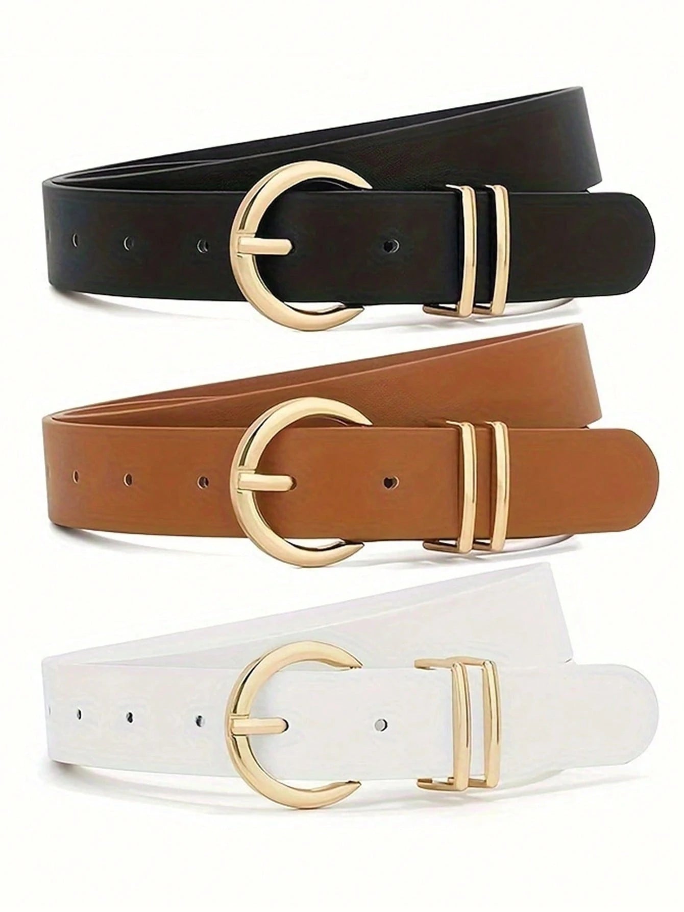 1/2/3pcs Women's Belts, Fashion Minimalist Commuter College Style Versatile Leather Belts, Daily Matching Skirts Casual Jeans Waist-Cinching Decorative Belts