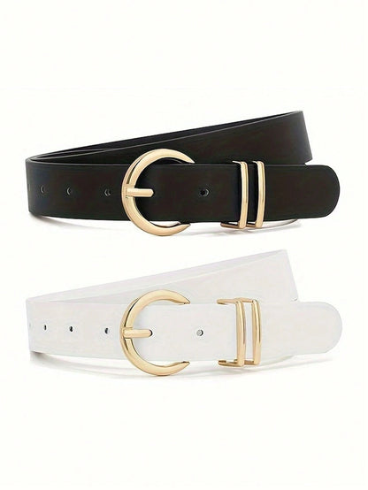1/2/3pcs Women's Belts, Fashion Minimalist Commuter College Style Versatile Leather Belts, Daily Matching Skirts Casual Jeans Waist-Cinching Decorative Belts