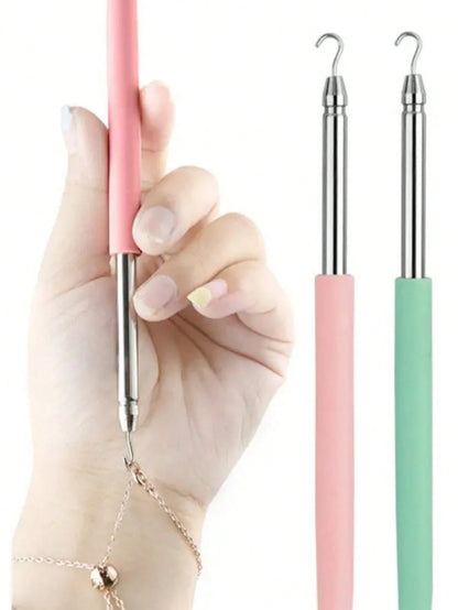 1/2/4Pcs Stainless Steel Bracelet Wearing Aid, Odorless Battery-Free Scalable Hook Tool For Jewelry & Necklace Styling