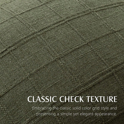 1/2pcs Olive Green (No Filling) Classic Plaid Throw Pillow Cover, Fashionable Minimalist 3D Grid Style Vintage Texture Cushion Cover, Suitable For Home Sofa, Bedroom, Decor, Gift, Party, All Seasons