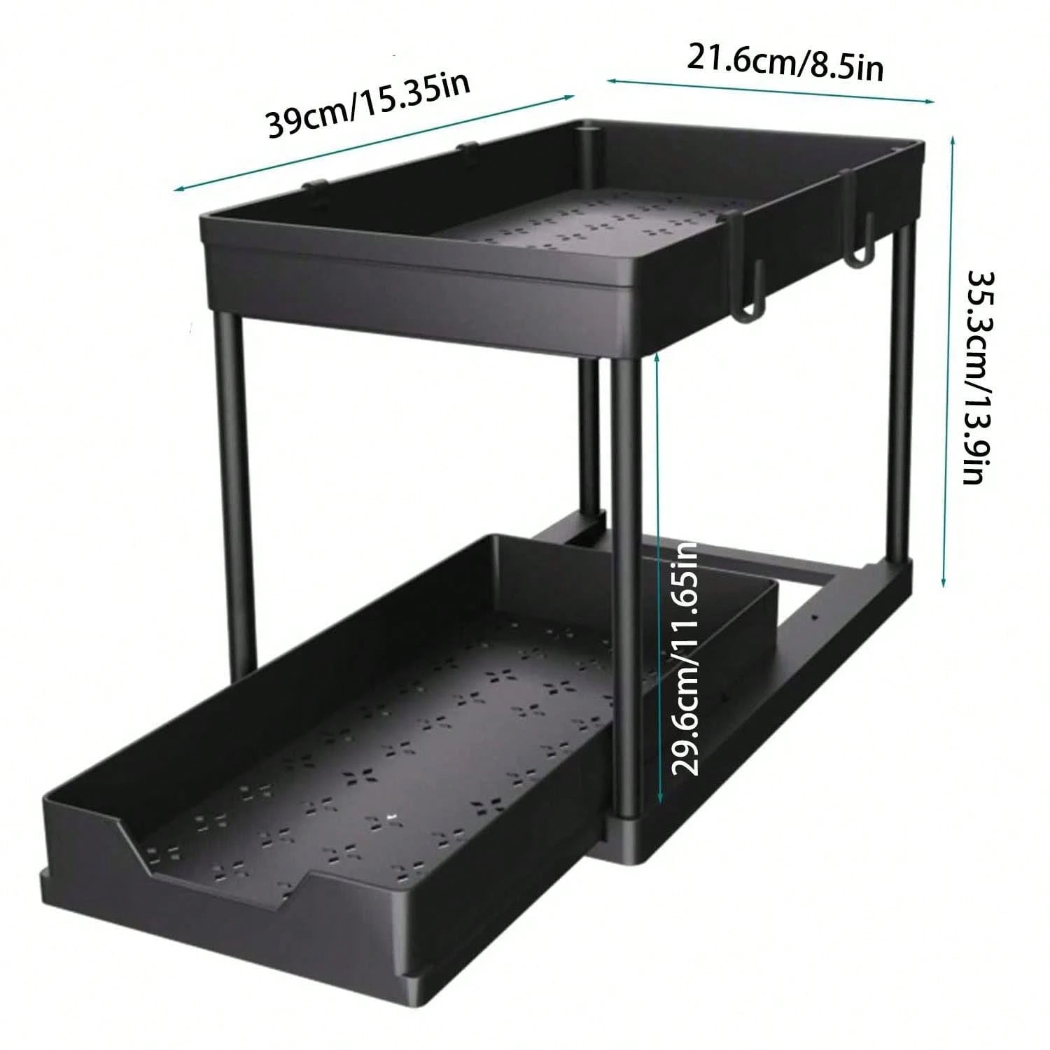 1/2PCS Under Sink Organizers And Storage, Large Capacity Heavy Load Pull-Out Under Sink Shelves With Sliding Drawer For Kitchen And Bathroom