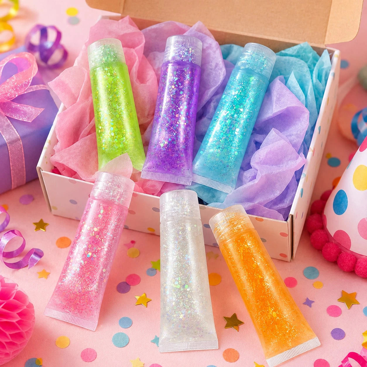 1/3/5pcs Toothpaste Tube Glitter Squeeze Toy, Soft TPR Sequin Gel Sensory Fidget Toy, Stretchable Stress Relief Toy, Kids School Classroom Reward, Birthday Party Favor, Christmas Stocking Filler