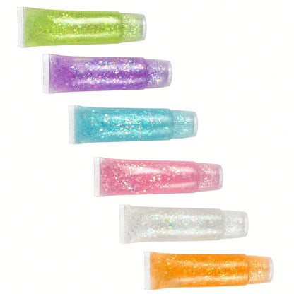 1/3/5pcs Toothpaste Tube Glitter Squeeze Toy, Soft TPR Sequin Gel Sensory Fidget Toy, Stretchable Stress Relief Toy, Kids School Classroom Reward, Birthday Party Favor, Christmas Stocking Filler