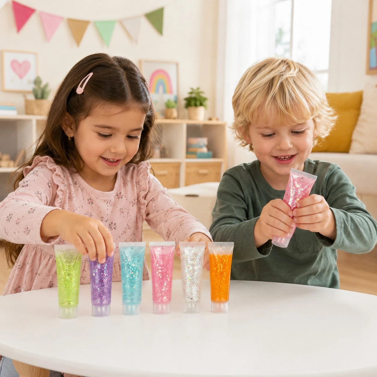 1/3/5pcs Toothpaste Tube Glitter Squeeze Toy, Soft TPR Sequin Gel Sensory Fidget Toy, Stretchable Stress Relief Toy, Kids School Classroom Reward, Birthday Party Favor, Christmas Stocking Filler