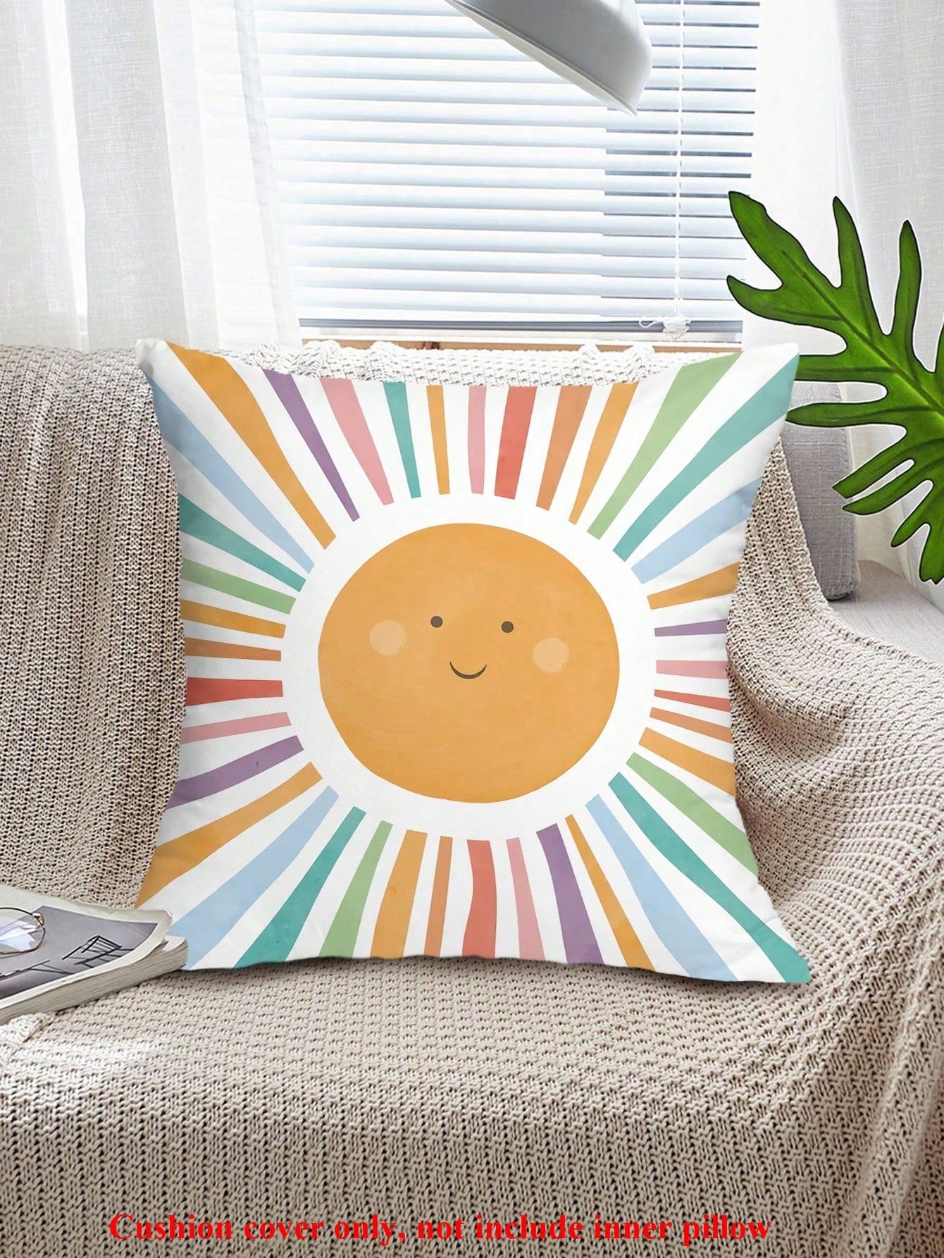 1/4 Pcs School Season Pencil & Notebook Sun Rainbow Alphabet Printed Pillowcase, Suitable For Party Home Fabric, Living Room Sofa, Bedroom Bedside Decoration, Waist Cushion Cover, Office, All Seasons