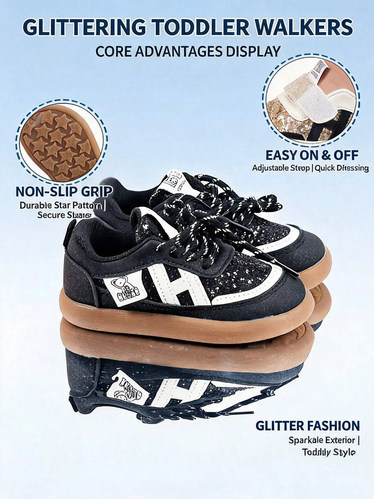 1 Pair Baby Sports Shoes, Spring/Autumn Fashion New White Sneakers, Soft Sole Anti-Slip Boys Casual Board Shoes, Breathable Infant Shoes, Soft Upper Breathable Sports Shoes, Suitable For Boys And Girl