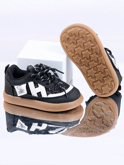 1 Pair Baby Sports Shoes, Spring/Autumn Fashion New White Sneakers, Soft Sole Anti-Slip Boys Casual Board Shoes, Breathable Infant Shoes, Soft Upper Breathable Sports Shoes, Suitable For Boys And Girl