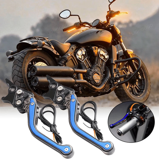 1 Pair Of Motorcycle Handlebar LED Lights, Blue Light Mode, With Yellow Flowing Turn Signal Effect, Motorcycle LED Accessory Lights, Cool Modification.