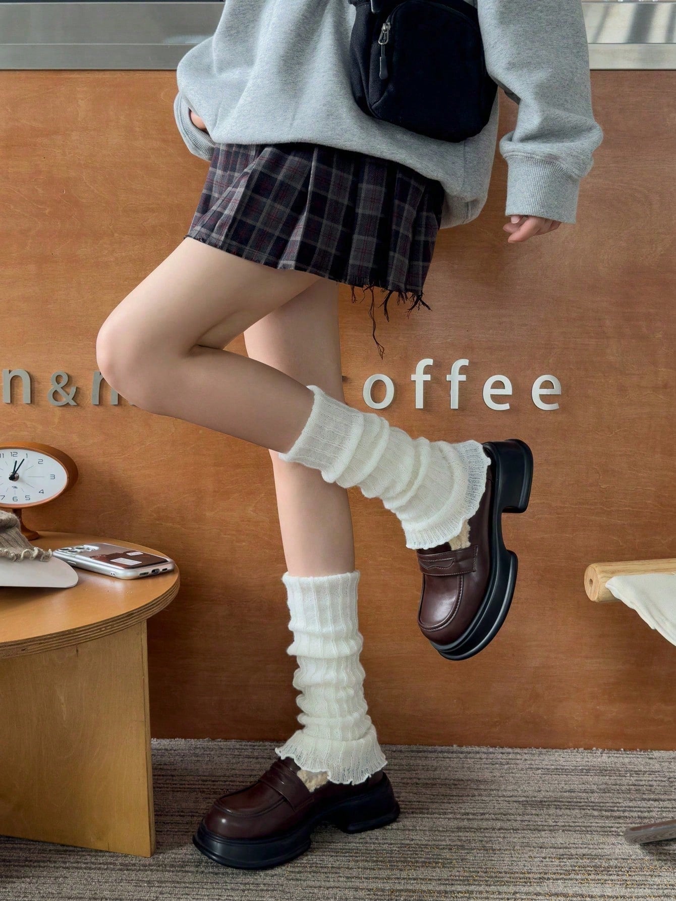 1 Pair Solid Color Leg Warmers, Winter Warmth, Y2K Style Leg Support, Comfortable And Warm