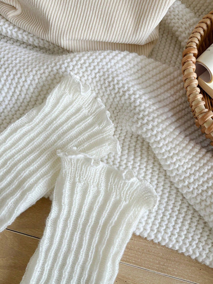 1 Pair Solid Color Leg Warmers, Winter Warmth, Y2K Style Leg Support, Comfortable And Warm