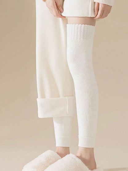 1 Pair Women's Warm Knee Pads Leg Warmers, Thermal Lined Thick Knee High Leg Warmers For Daily Wear