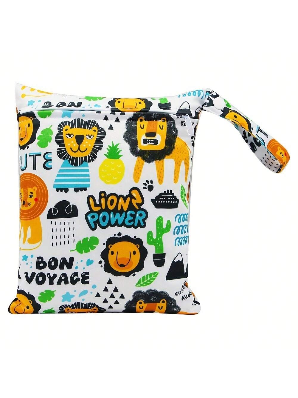 1 Pc Cartoon Wet Bag, Waterproof Polyester Beach Diaper Laundry Baggie, Large Swimmer Dry Pouch, Small Makeup Cosmetic Travel Zipper Storage Toiletry Handbag For Girl