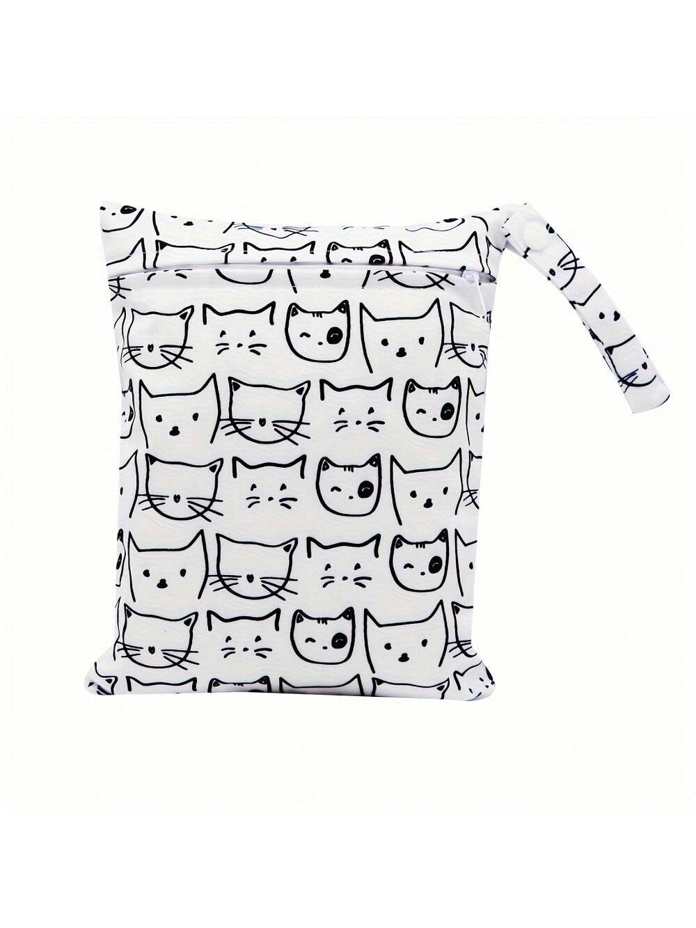 1 Pc Cartoon Wet Bag, Waterproof Polyester Beach Diaper Laundry Baggie, Large Swimmer Dry Pouch, Small Makeup Cosmetic Travel Zipper Storage Toiletry Handbag For Girl