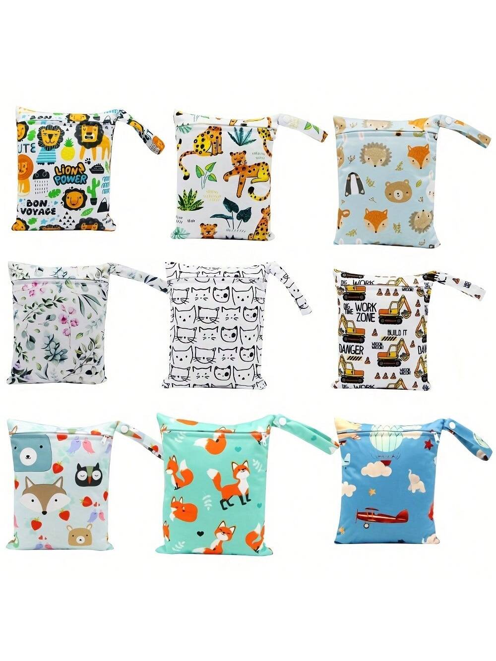 1 Pc Cartoon Wet Bag, Waterproof Polyester Beach Diaper Laundry Baggie, Large Swimmer Dry Pouch, Small Makeup Cosmetic Travel Zipper Storage Toiletry Handbag For Girl