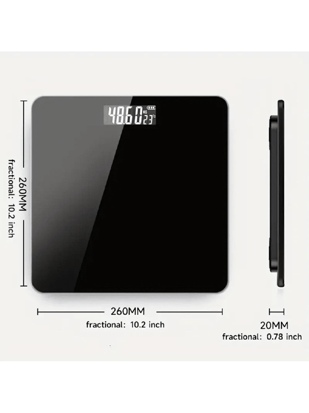 1 Pc Digital Bathroom Scale, Glass Platform Can Measure Up To 360lbs, Large Backlit Display, Home Weight Scale, Household Essential