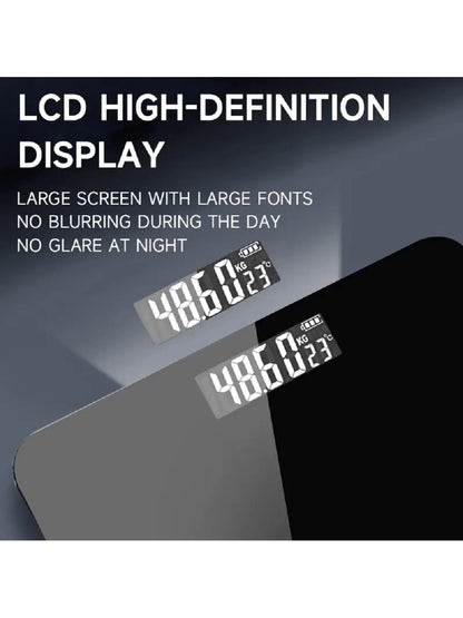 1 Pc Digital Bathroom Scale, Glass Platform Can Measure Up To 360lbs, Large Backlit Display, Home Weight Scale, Household Essential