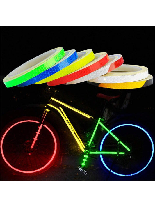 1 Roll Bicycle Self-Luminous Reflective Sticker For Road Bike, Mountain Bike, Motorcycle, Colorful Luminous Wheel And Body Decal