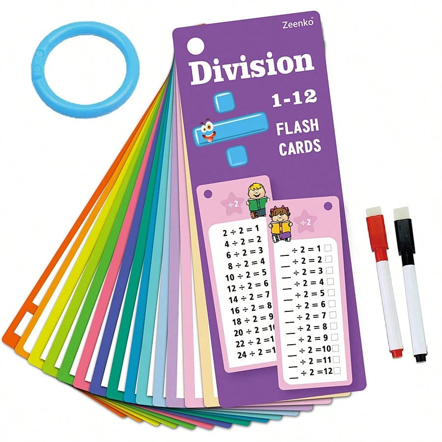1 Set Children's Flash Cards Math Addition Subtraction Multiplication Division Practice Book Erasable Reusable Children's Learning Mental Calculation Training Cards School Training Math Textbook