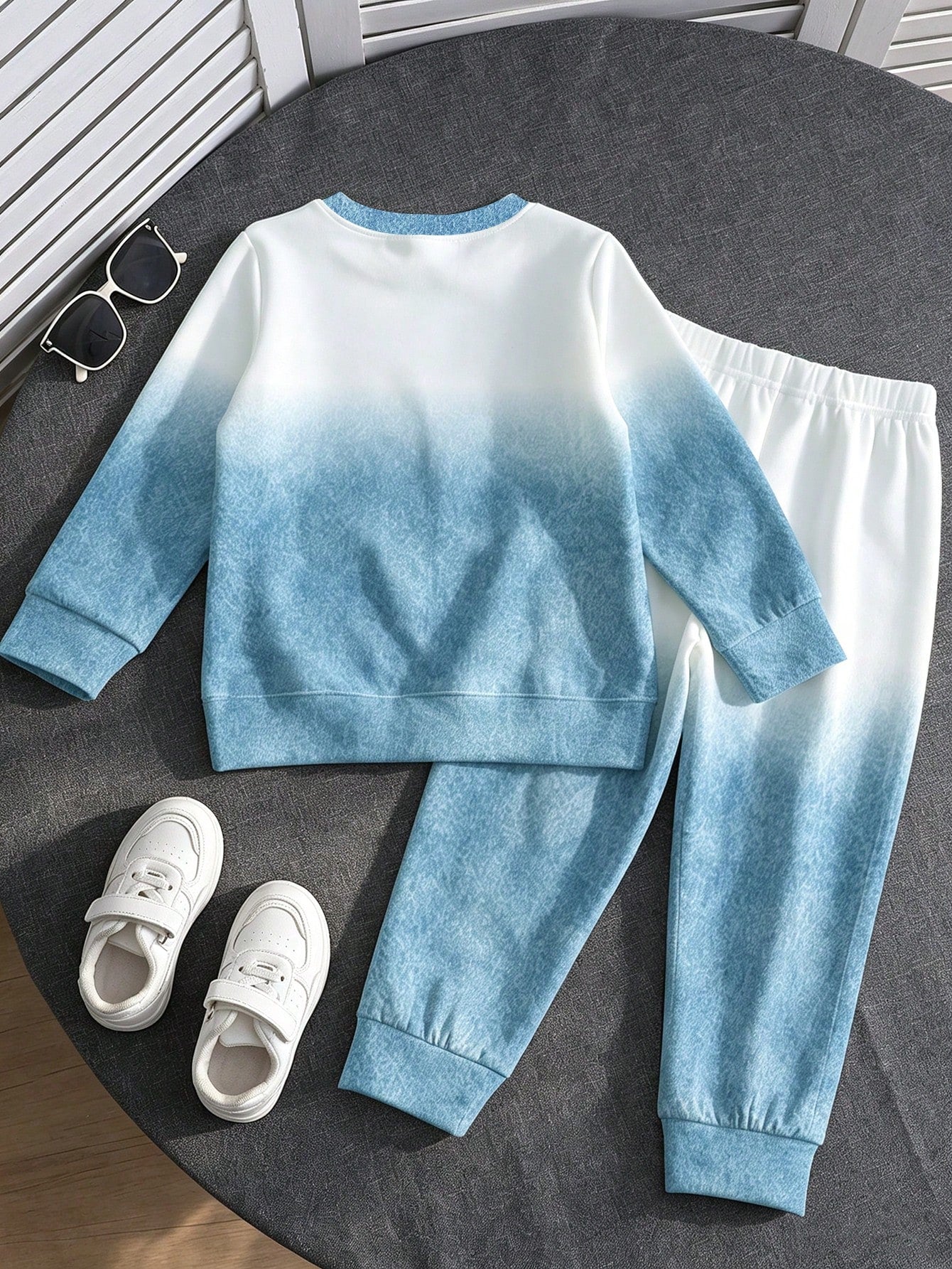 1 Set RANDO, Spring/Autumn New Baby Boys' Patchwork Pattern Crew Neck Sweatshirt And Long Pants Set, Fashionable Casual Versatile Outfit With Outstanding Style, Suitable For Daily Outings, School Comm