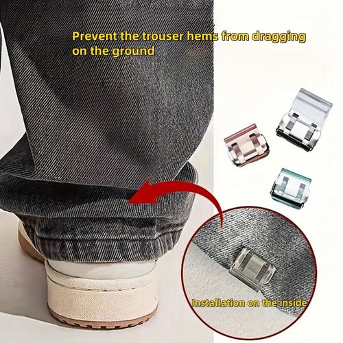 10/1pc Invisible Pant Leg Shortening Clips, Anti-Slip Pant Hem Clips, No-Sew Hidden Pant Leg Fixing Buckles, Anti-Curling Pant Hem Fixing Device, Pant Hem Fixing Clips, Perfect For Custom Clothing, Ca
