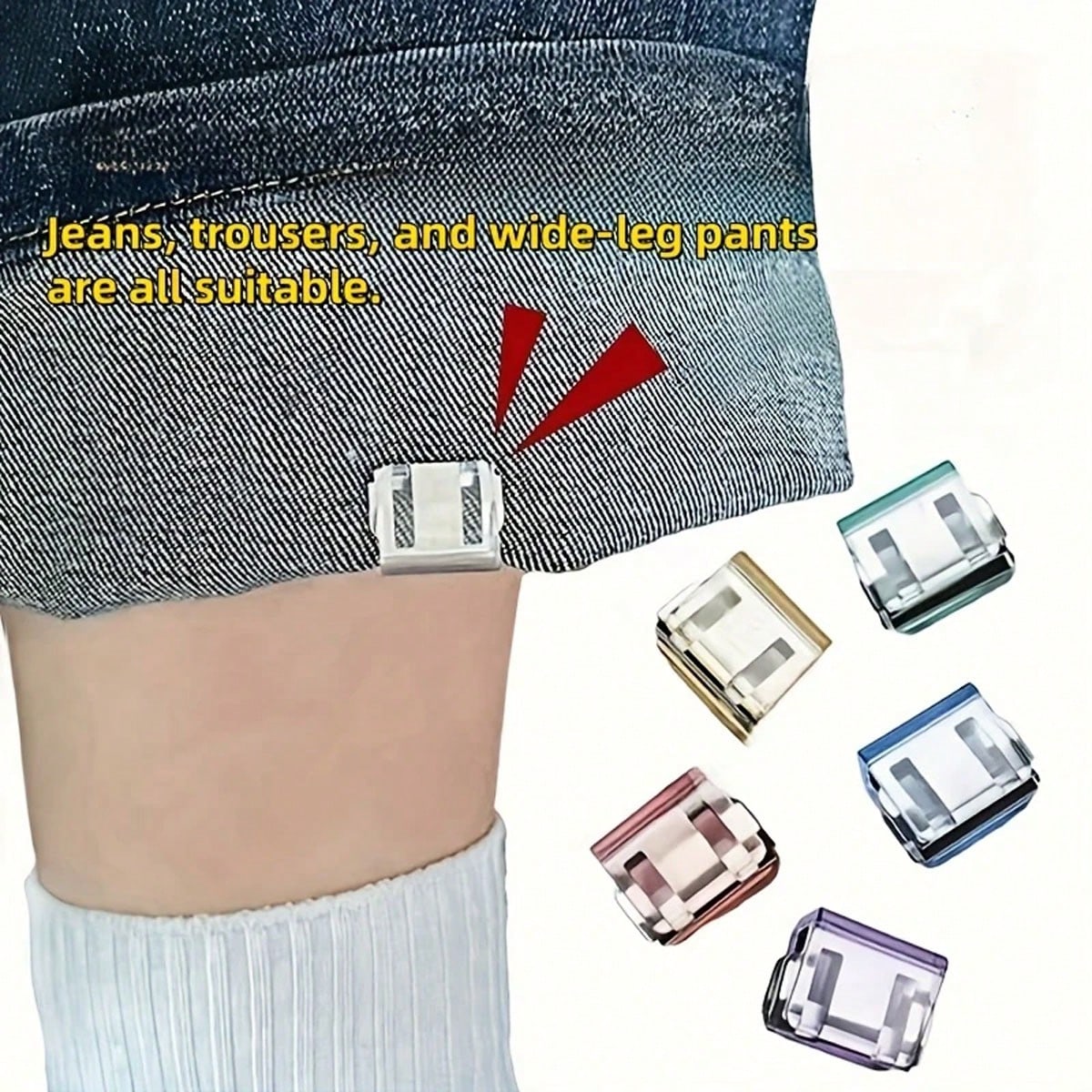 10/1pc Invisible Pant Leg Shortening Clips, Anti-Slip Pant Hem Clips, No-Sew Hidden Pant Leg Fixing Buckles, Anti-Curling Pant Hem Fixing Device, Pant Hem Fixing Clips, Perfect For Custom Clothing, Ca