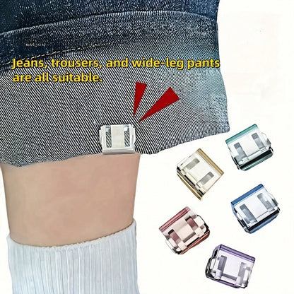 10/1pc Invisible Pant Leg Shortening Clips, Anti-Slip Pant Hem Clips, No-Sew Hidden Pant Leg Fixing Buckles, Anti-Curling Pant Hem Fixing Device, Pant Hem Fixing Clips, Perfect For Custom Clothing, Ca