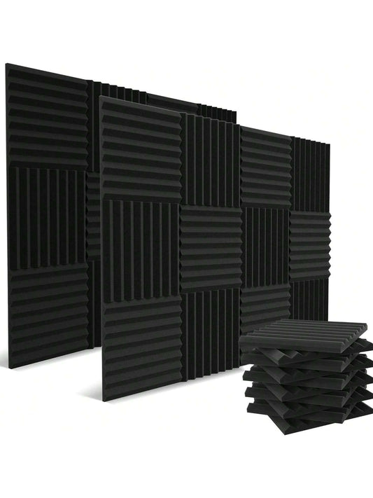 10/20pcs Acoustic Foam Panels, 1" X 12" X 12" Sound Proof Foam Panels For Walls, High Desnsity Studio Soundproofing Wedges- Fire Resistant & Noise Absorbing For Studio, Office, Home