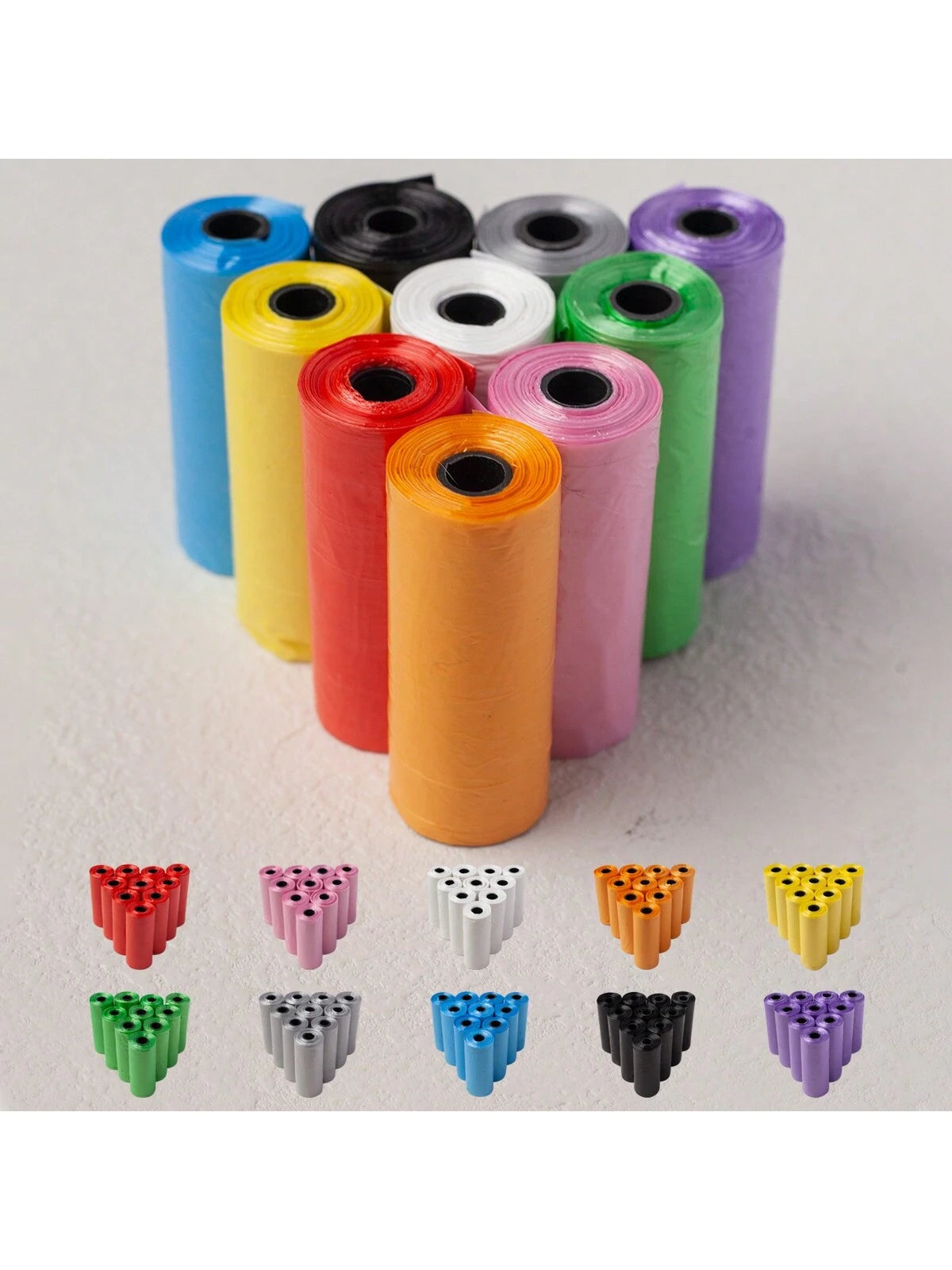 10 Rolls (150pcs) Solid Color Pet Waste Bags, Suitable For Cat/Dog Poop Cleaning And Sanitary Supplies