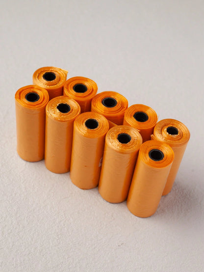 10 Rolls (150pcs) Solid Color Pet Waste Bags, Suitable For Cat/Dog Poop Cleaning And Sanitary Supplies
