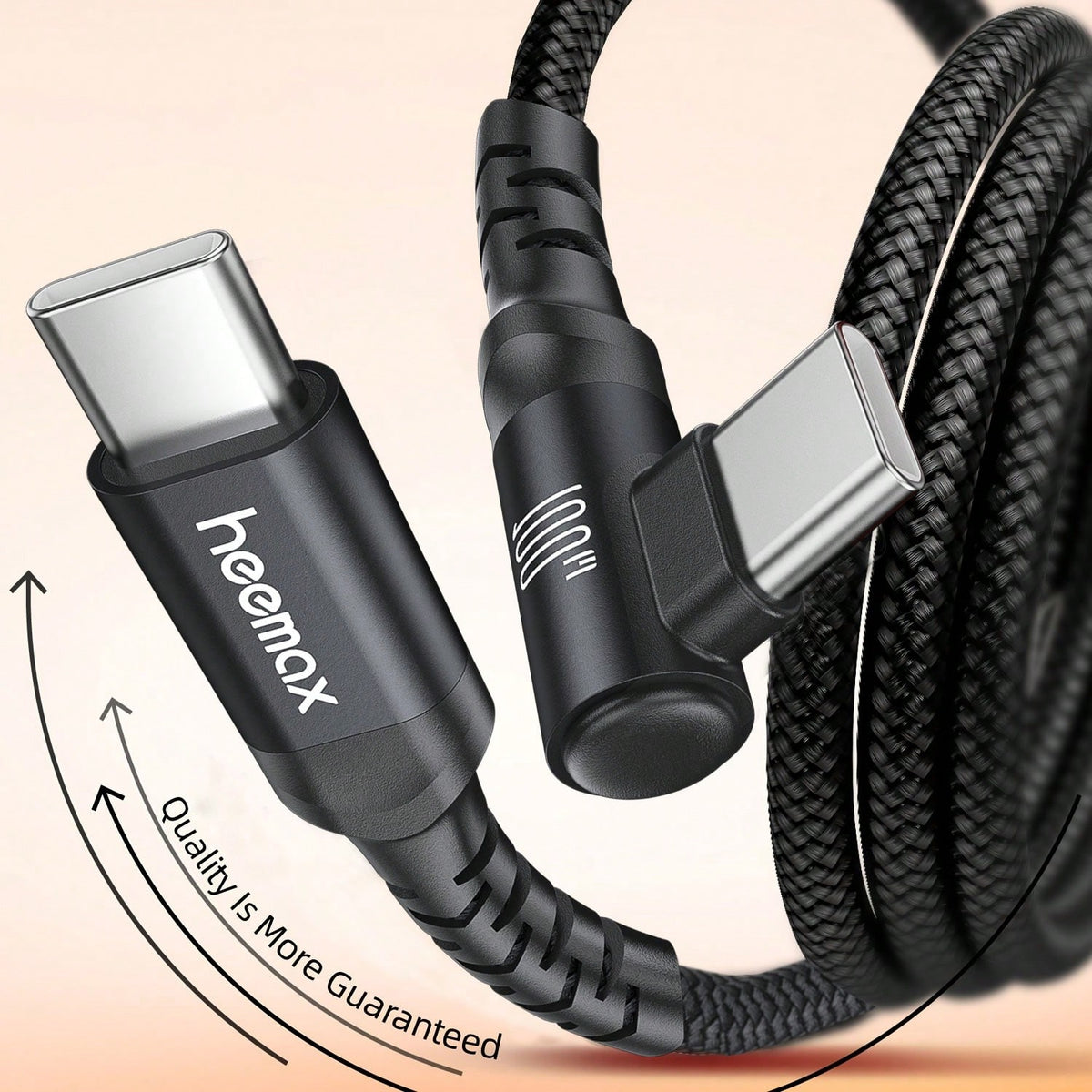 [100W Fast Charging Cable]100W Type-C To Type-C Fast Charging Cable, 90° Bend, Compatible With 15 Pro/Pro Max/Plus, Pro/Air5, And Other Models, Length Options 3.3ft/6.6ft/10ft, Compatible With Iphone