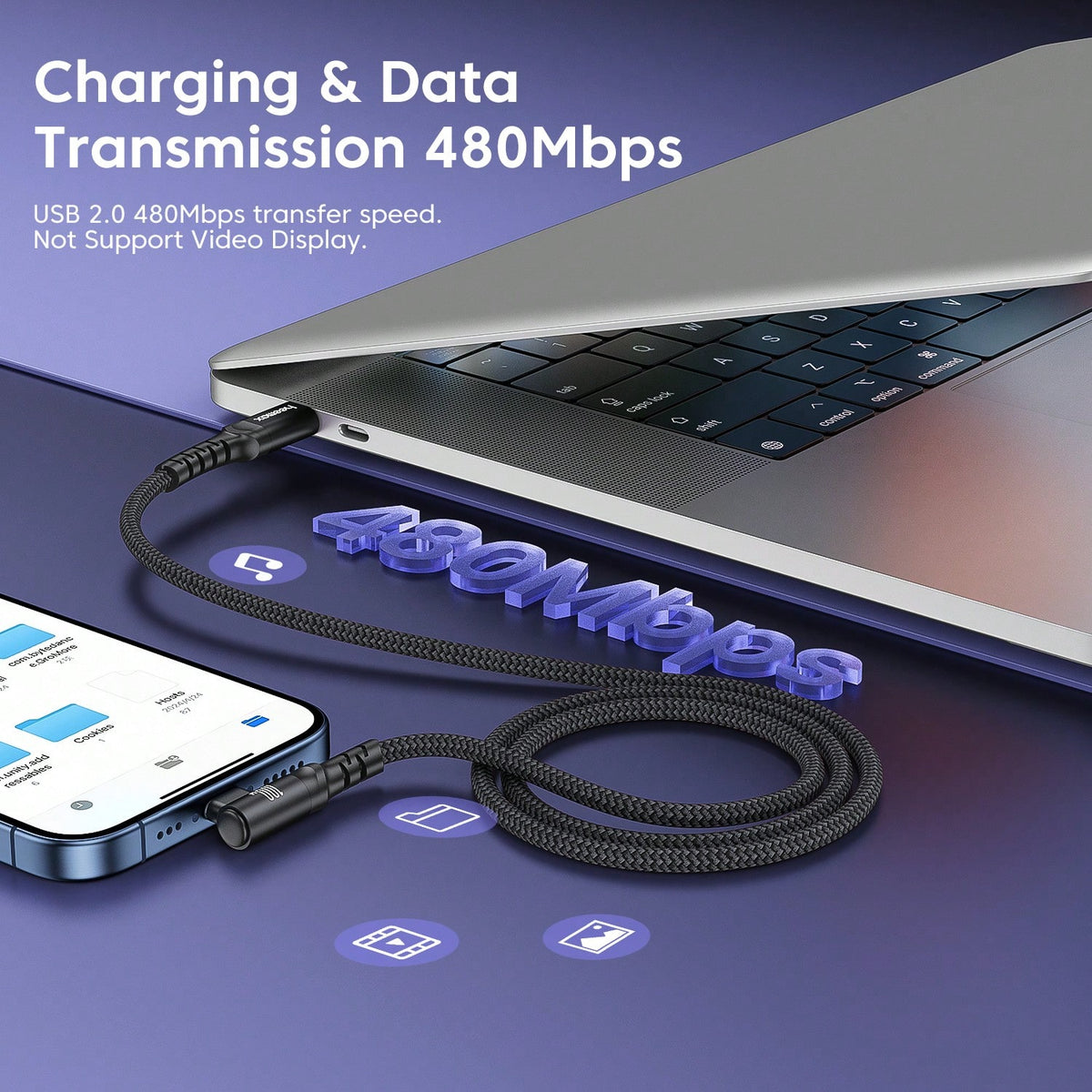 [100W Fast Charging Cable]100W Type-C To Type-C Fast Charging Cable, 90° Bend, Compatible With 15 Pro/Pro Max/Plus, Pro/Air5, And Other Models, Length Options 3.3ft/6.6ft/10ft, Compatible With Iphone