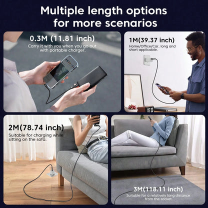 [100W Fast Charging Cable]100W Type-C To Type-C Fast Charging Cable, 90° Bend, Compatible With 15 Pro/Pro Max/Plus, Pro/Air5, And Other Models, Length Options 3.3ft/6.6ft/10ft, Compatible With Iphone