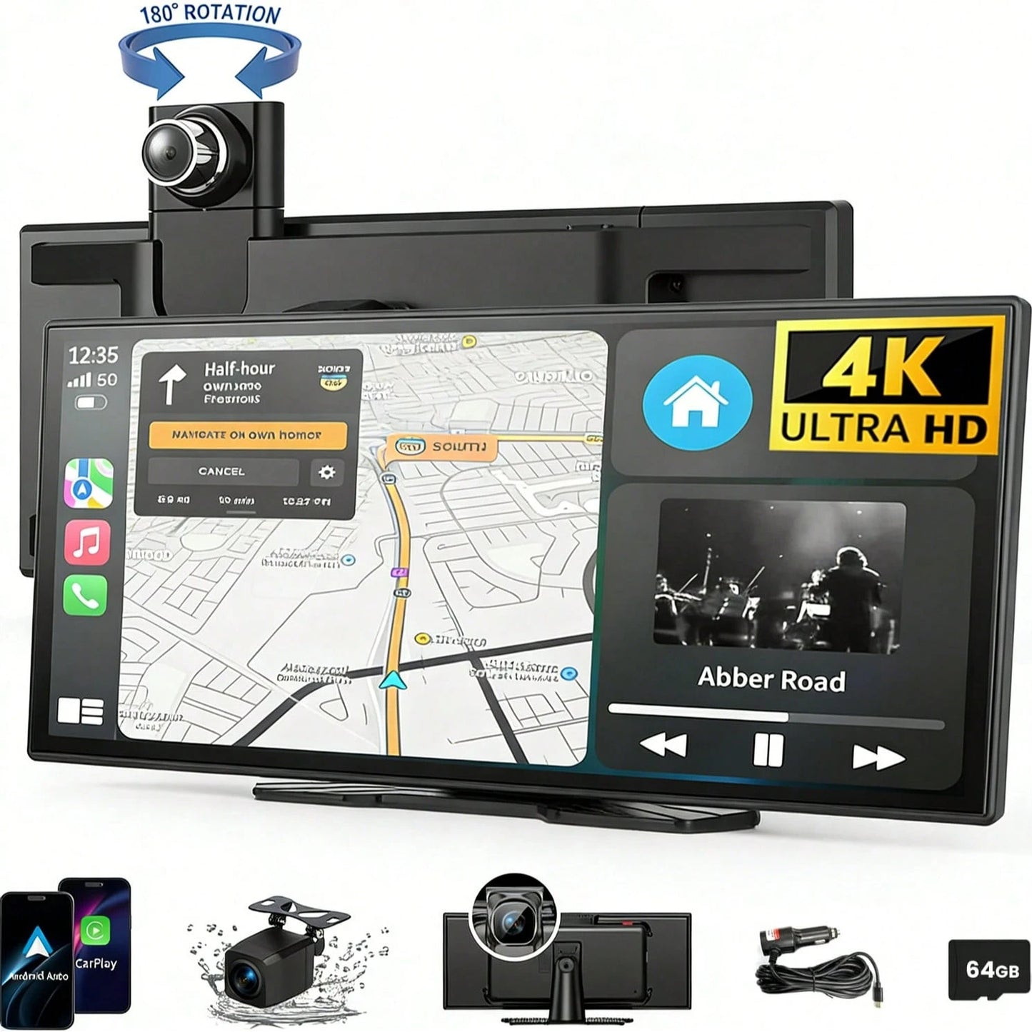 11.5INCH Double Din Car Stereo Wireless CarPlay Wireless Android Auto, Android 2+64G Touchscreen Car Radio Head Unit With Bluetooth 4.0, DSP, WiFi, HDCamera, Haudio