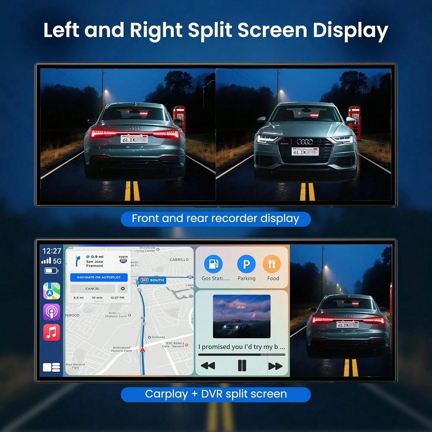 11.5INCH Double Din Car Stereo Wireless CarPlay Wireless Android Auto, Android 2+64G Touchscreen Car Radio Head Unit With Bluetooth 4.0, DSP, WiFi, HDCamera, Haudio