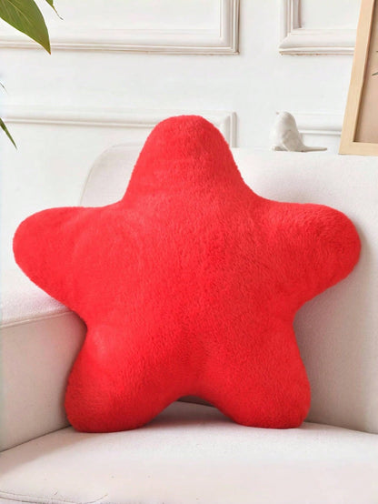 11.81"/15.74" Cute Star Shaped Throw Pillow, Soft Faux Fur Material, Christmas Decoration For Sofa, Bedroom, Living Room, Great Christmas Gift For Family And Friends