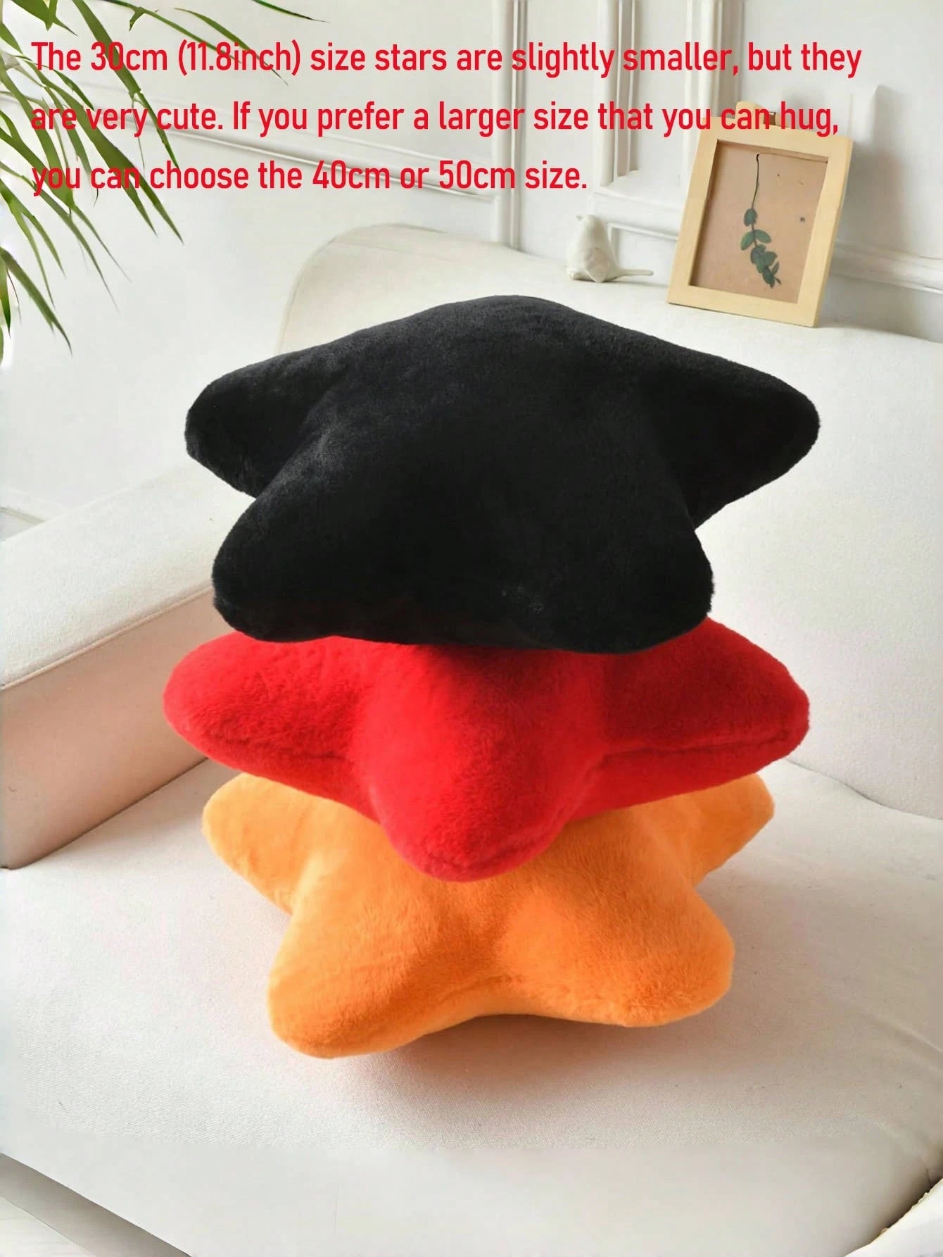 11.81"/15.74" Cute Star Shaped Throw Pillow, Soft Faux Fur Material, Christmas Decoration For Sofa, Bedroom, Living Room, Great Christmas Gift For Family And Friends