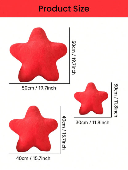 11.81"/15.74" Cute Star Shaped Throw Pillow, Soft Faux Fur Material, Christmas Decoration For Sofa, Bedroom, Living Room, Great Christmas Gift For Family And Friends