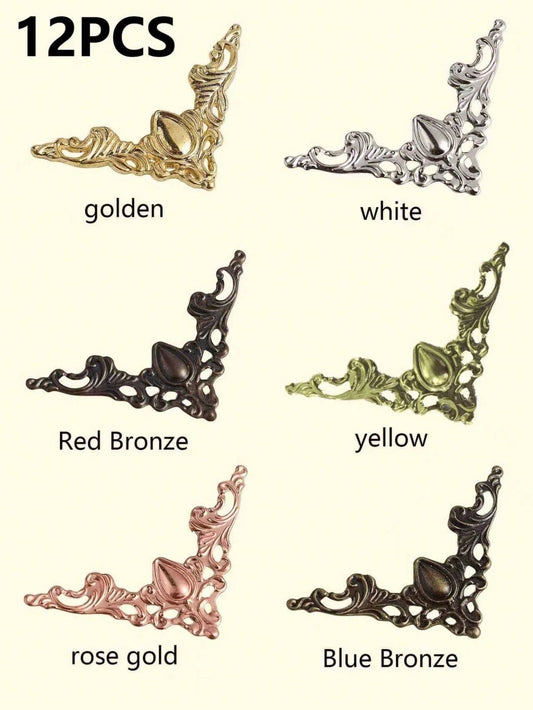 12pcs/set Iron Corner Bracket, Modern Mixed Color Furniture Hardware For Home