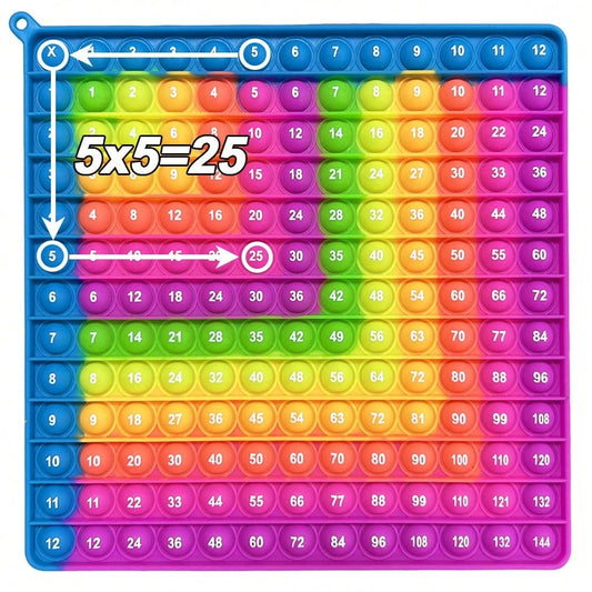 12x12 Multiplication Chart Board Games, Fun & Easy Learning! Press To Learn Times Table, STEM Math Skills Practice For Ages 3+, Home & School Teaching Resources Supplies