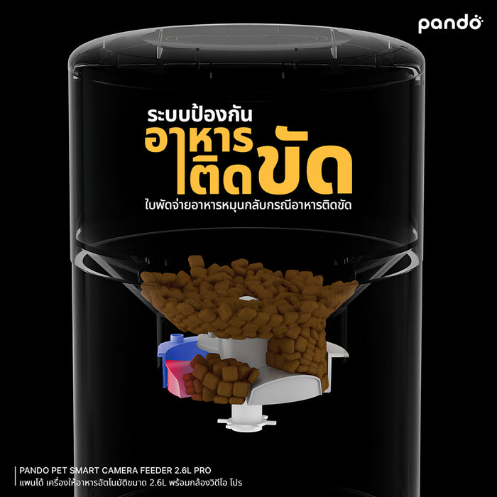 (สินค้าพร้อมส่ง 15 ก.ย.) pando pet smart camera feeder 2.6L Pro เครื่องให้อาหารอัตโนมัติขนาด 2.6L รุ่น โปร