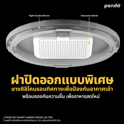 (สินค้าพร้อมส่ง 15 ก.ย.) pando pet smart camera feeder 2.6L Pro เครื่องให้อาหารอัตโนมัติขนาด 2.6L รุ่น โปร